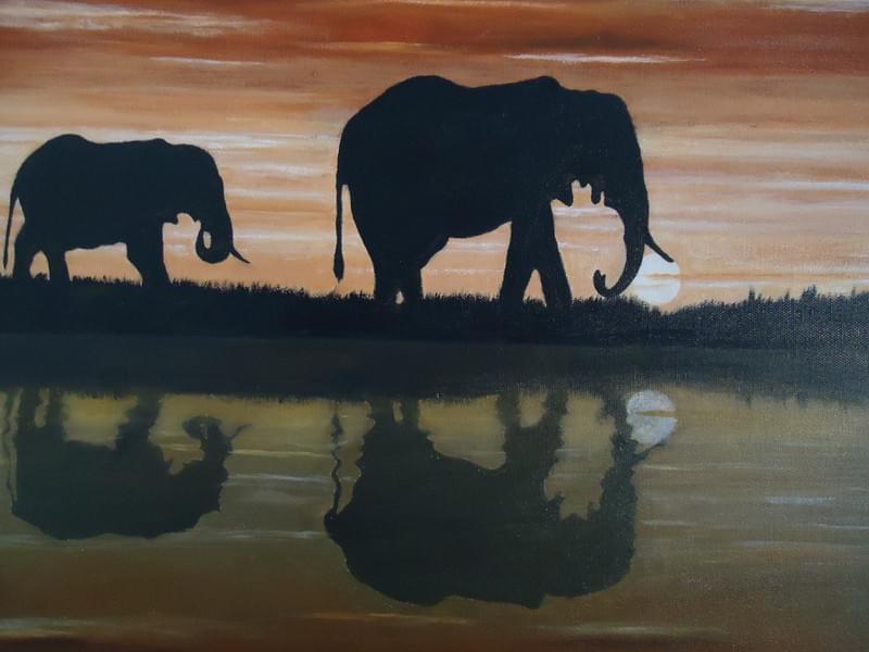 Acrílico sobre tela – Quadro em acrílico sobre tela 45x35